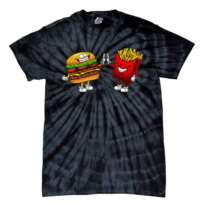 Cute Hamburger Art Hamburger French Fries Lovers Tie-Dye T-Shirt