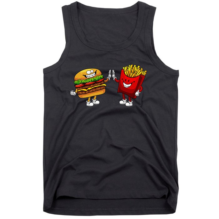 Cute Hamburger Art Hamburger French Fries Lovers Tank Top