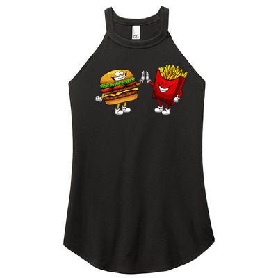 Cute Hamburger Art Hamburger French Fries Lovers Women's Perfect Tri Rocker Tank