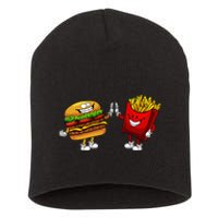 Cute Hamburger Art Hamburger French Fries Lovers Short Acrylic Beanie