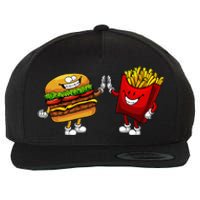 Cute Hamburger Art Hamburger French Fries Lovers Wool Snapback Cap