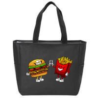 Cute Hamburger Art Hamburger French Fries Lovers Zip Tote Bag