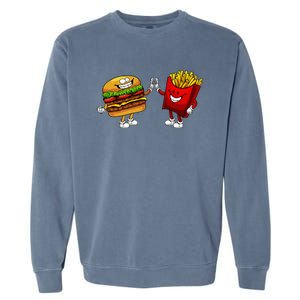 Cute Hamburger Art Hamburger French Fries Lovers Garment-Dyed Sweatshirt