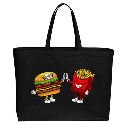 Cute Hamburger Art Hamburger French Fries Lovers Cotton Canvas Jumbo Tote