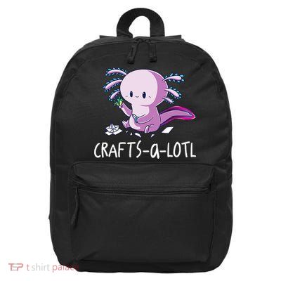 Crafts-a-lotl Handmade Art Sewing Axolotl Scrapbooking 16 in Basic Backpack