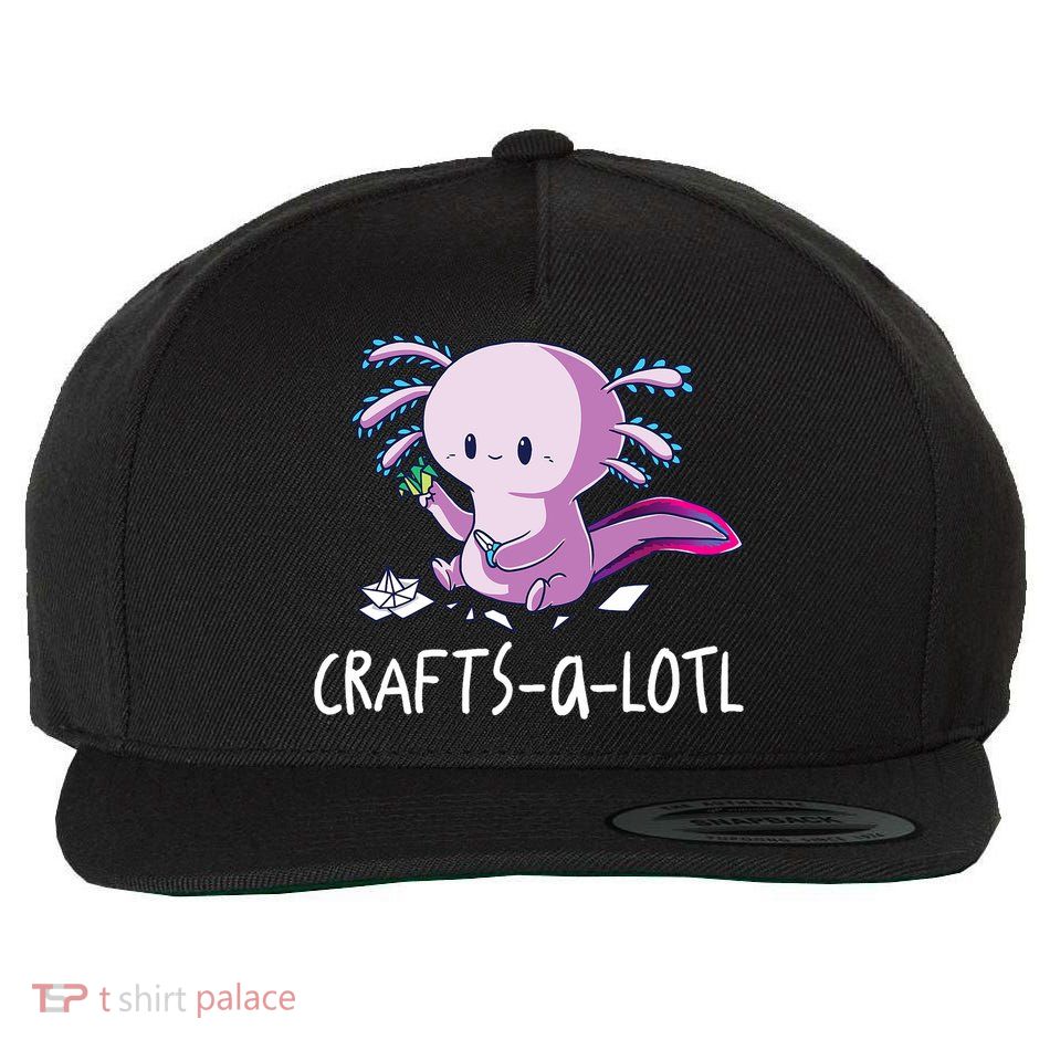 Crafts-a-lotl Handmade Art Sewing Axolotl Scrapbooking Wool Snapback Cap