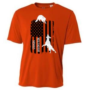 Coon Hunting American Flag Dog Cooling Performance Crew T-Shirt