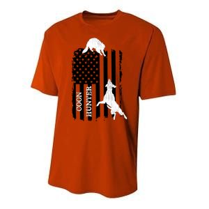 Coon Hunting American Flag Dog Performance Sprint T-Shirt