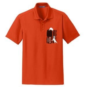 Coon Hunting American Flag Dog Dry Zone Grid Polo