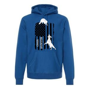 Coon Hunting American Flag Dog Premium Hoodie