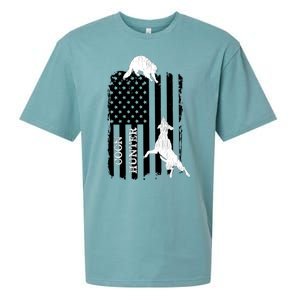 Coon Hunting American Flag Dog Sueded Cloud Jersey T-Shirt