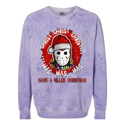 Christmas Have A Killer Christmas Horror Character Halloween Colorblast Crewneck Sweatshirt