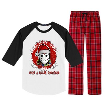 Christmas Have A Killer Christmas Horror Character Halloween Raglan Sleeve Pajama Set