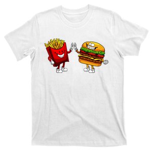 Cute Hamburger Art Women Hamburger French Fries T-Shirt