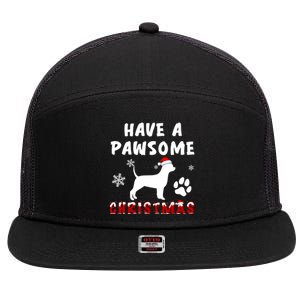 Chihuahua Have A Pawsome Christmas Gift 7 Panel Mesh Trucker Snapback Hat