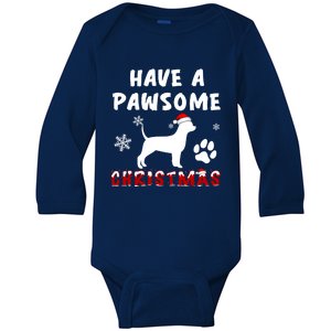 Chihuahua Have A Pawsome Christmas Gift Baby Long Sleeve Bodysuit