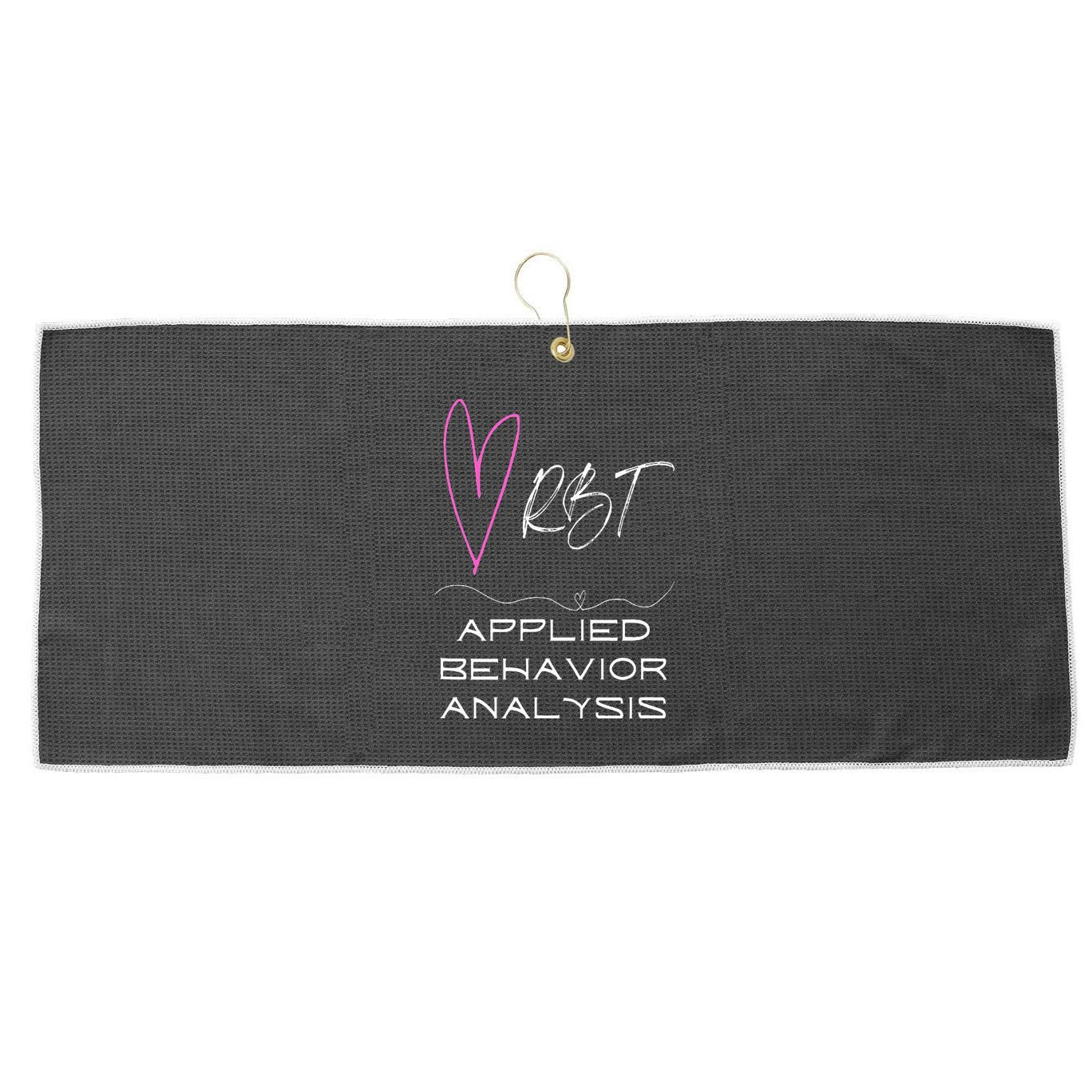 Cute happy and positive design for an ABA Therapist RBT Large Microfiber Waffle Golf Towel