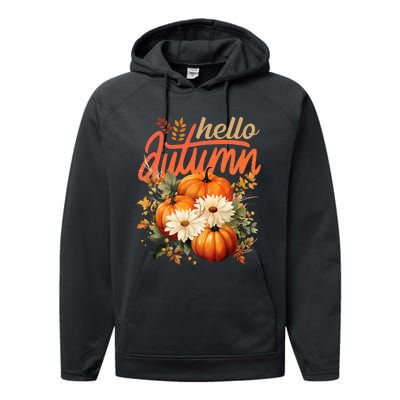 Cute Hello Autumn Season Thanksgiving And Fall Festivities Performance Fleece Hoodie