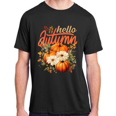 Cute Hello Autumn Season Thanksgiving And Fall Festivities Adult ChromaSoft Performance T-Shirt