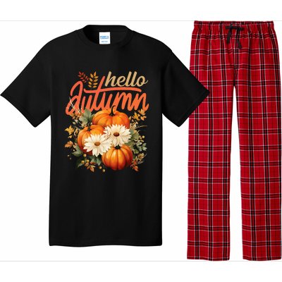 Cute Hello Autumn Season Thanksgiving And Fall Festivities Pajama Set