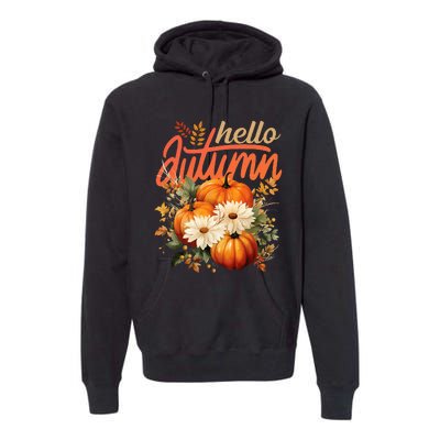 Cute Hello Autumn Season Thanksgiving And Fall Festivities Premium Hoodie