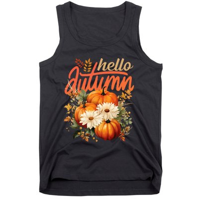 Cute Hello Autumn Season Thanksgiving And Fall Festivities Tank Top