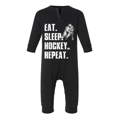 Cool Hockey Art For Men Women Ice Hockey Lover Goalie Player Infant Fleece One Piece