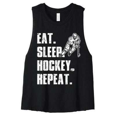 Cool Hockey Art For Men Women Ice Hockey Lover Goalie Player Women's Racerback Cropped Tank