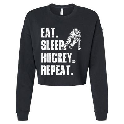 Cool Hockey Art For Men Women Ice Hockey Lover Goalie Player Cropped Pullover Crew