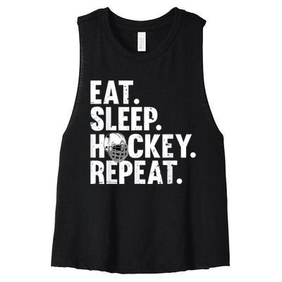 Cool Hockey Art For Men Women Ice Hockey Lover Goalie Player Women's Racerback Cropped Tank