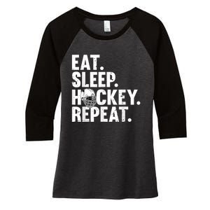 Cool Hockey Art For Men Women Ice Hockey Lover Goalie Player Women's Tri-Blend 3/4-Sleeve Raglan Shirt