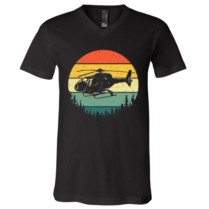 Cute Helicopter Art For Wo Aviator Helicopter Pilot V-Neck T-Shirt