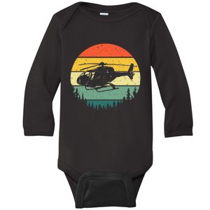 Cute Helicopter Art For Wo Aviator Helicopter Pilot Baby Long Sleeve Bodysuit