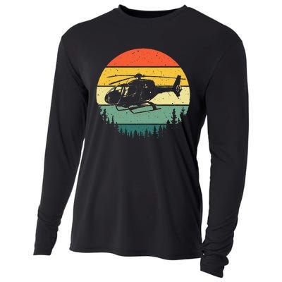 Cute Helicopter Art For Wo Aviator Helicopter Pilot Cooling Performance Long Sleeve Crew