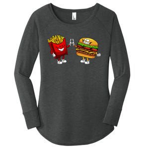 Cute Hamburger Art  Hamburger French Women's Perfect Tri Tunic Long Sleeve Shirt