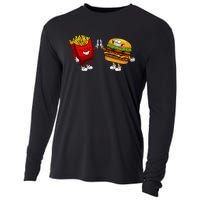 Cute Hamburger Art  Hamburger French Cooling Performance Long Sleeve Crew