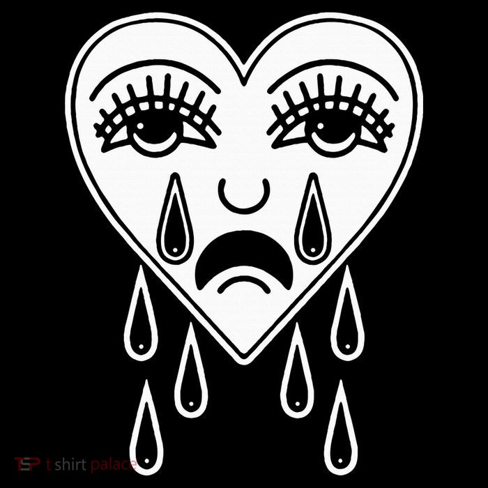 Crying Heart American Traditional Tattoo Old School Flash T-Shirt