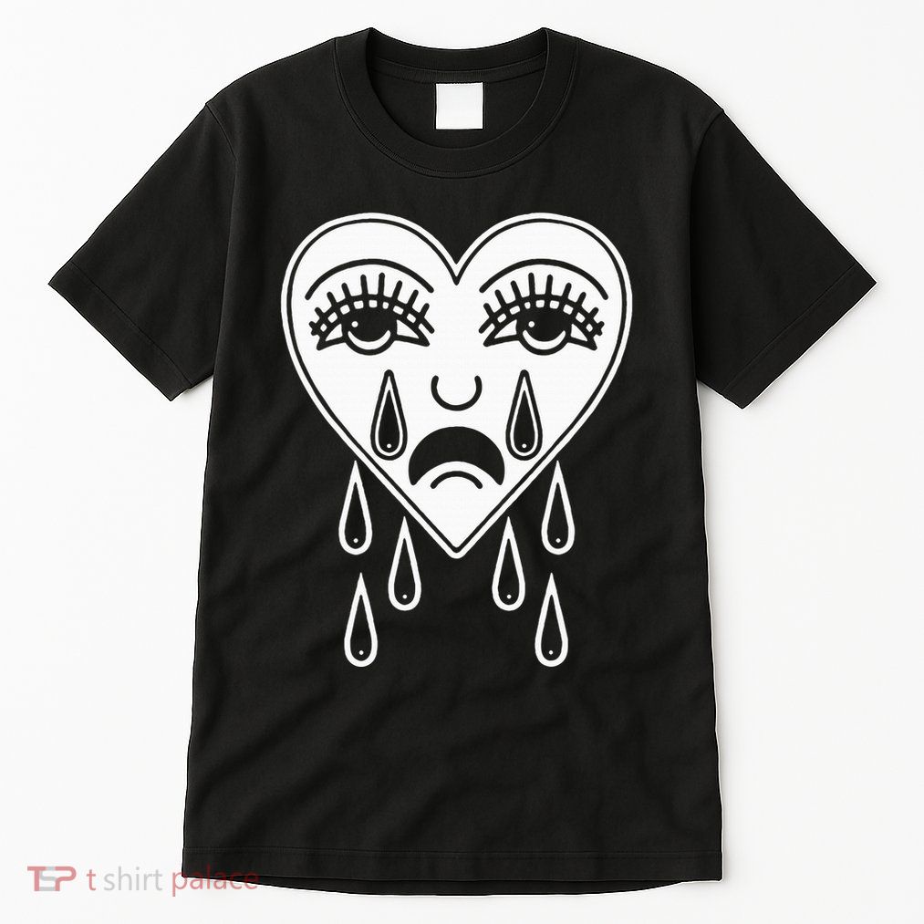 Crying Heart American Traditional Tattoo Old School Flash Tall T-Shirt
