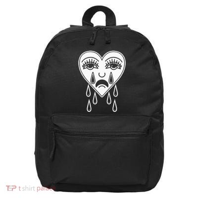 Crying Heart American Traditional Tattoo Old School Flash 16 in Basic Backpack