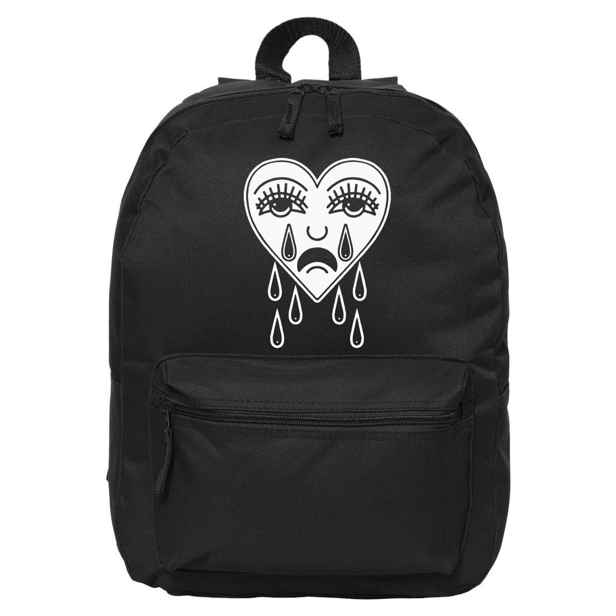 Crying Heart American Traditional Tattoo Old School Flash 16 in Basic Backpack