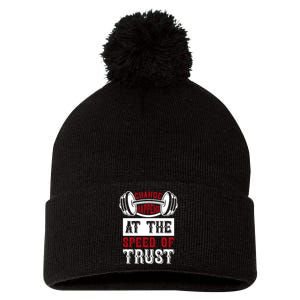 Change Happens At The Speed Of Trust Pom Pom 12in Knit Beanie