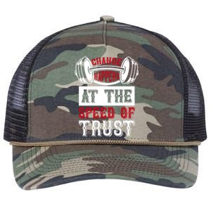 Change Happens At The Speed Of Trust Retro Rope Trucker Hat Cap