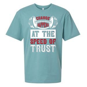 Change Happens At The Speed Of Trust Sueded Cloud Jersey T-Shirt