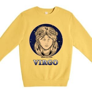 Constellation Horoscope Ascendant Zodiac Virgo Gift Premium Crewneck Sweatshirt