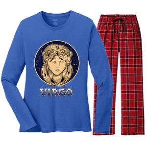 Constellation Horoscope Ascendant Zodiac Virgo Gift Women's Long Sleeve Flannel Pajama Set 