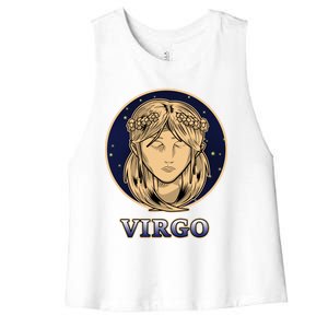 Constellation Horoscope Ascendant Zodiac Virgo Gift Women's Racerback Cropped Tank