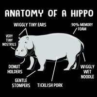 Cute Hippopotamus Anatomy Of A Hippo For Cool Gift Backpack