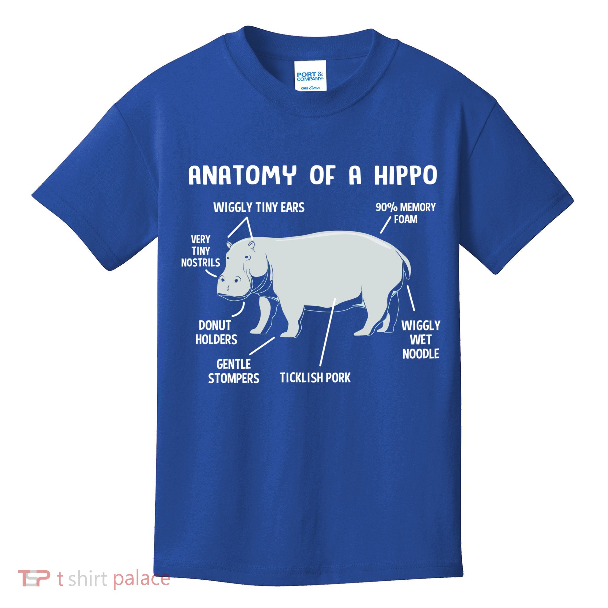 Cute Hippopotamus Anatomy Of A Hippo For Cool Gift Kids T-Shirt
