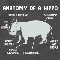 Cute Hippopotamus Anatomy Of A Hippo For Cool Gift Vector Backpack