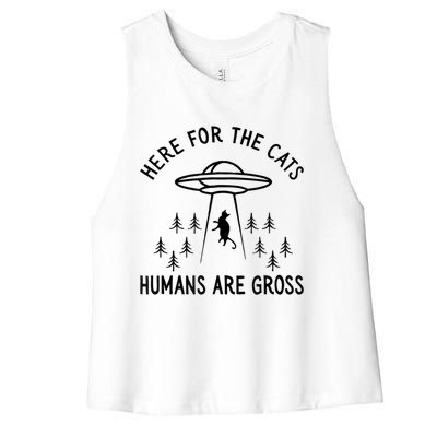 Cats Humans Are Gross Humor Women's Racerback Cropped Tank